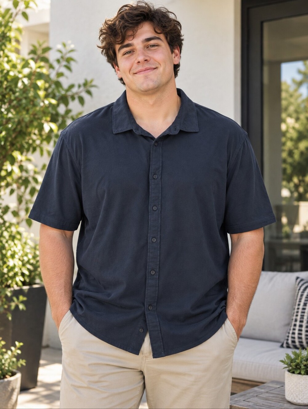 Haggar Polo Shirt Men's Navy Blue XL 100% Cotton Classic Preppy East Coast Prep